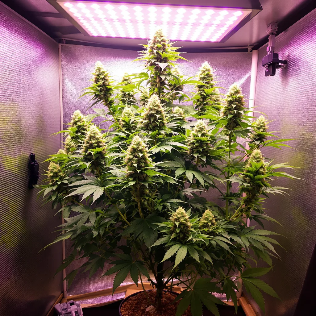 98 Aloha White Widow cannabis plant in flowering stage — Short feminised