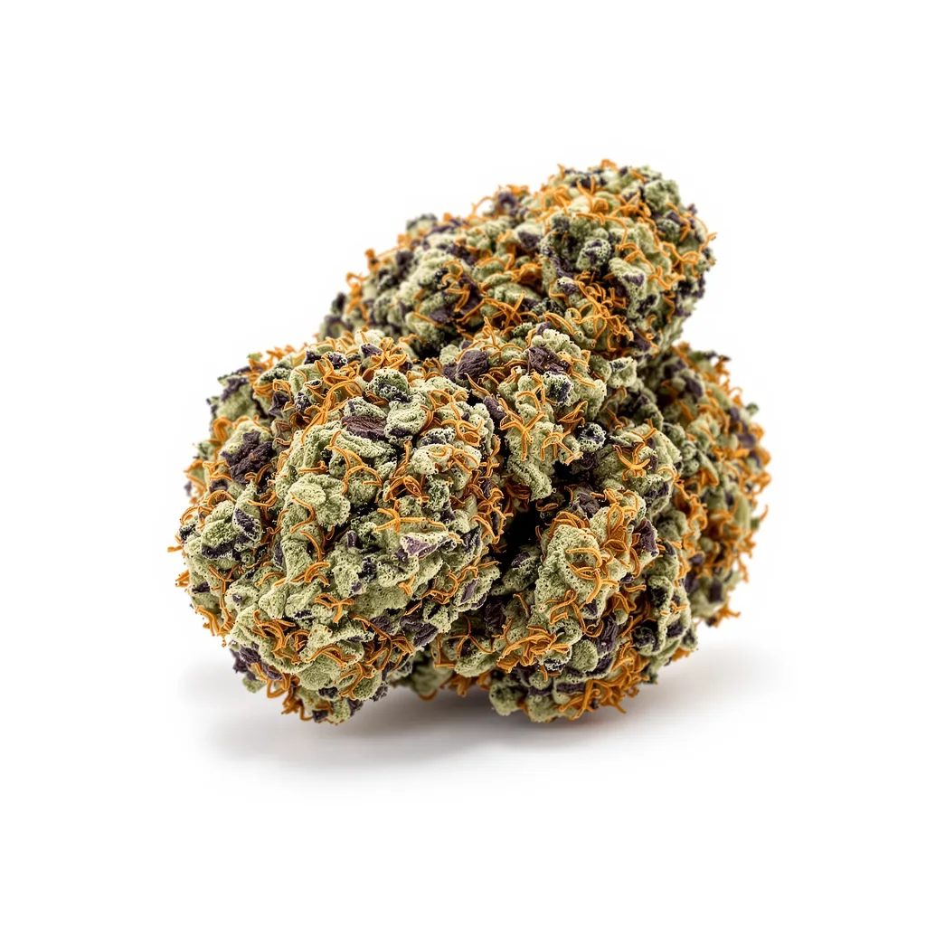 A-10 78% indica / 22% sativa flower with visible trichomes