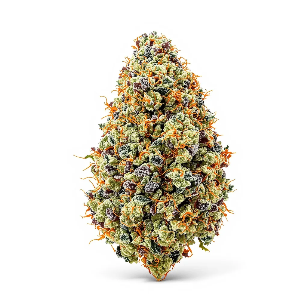 Aberdeen 40% indica / 60% sativa flower with visible trichomes