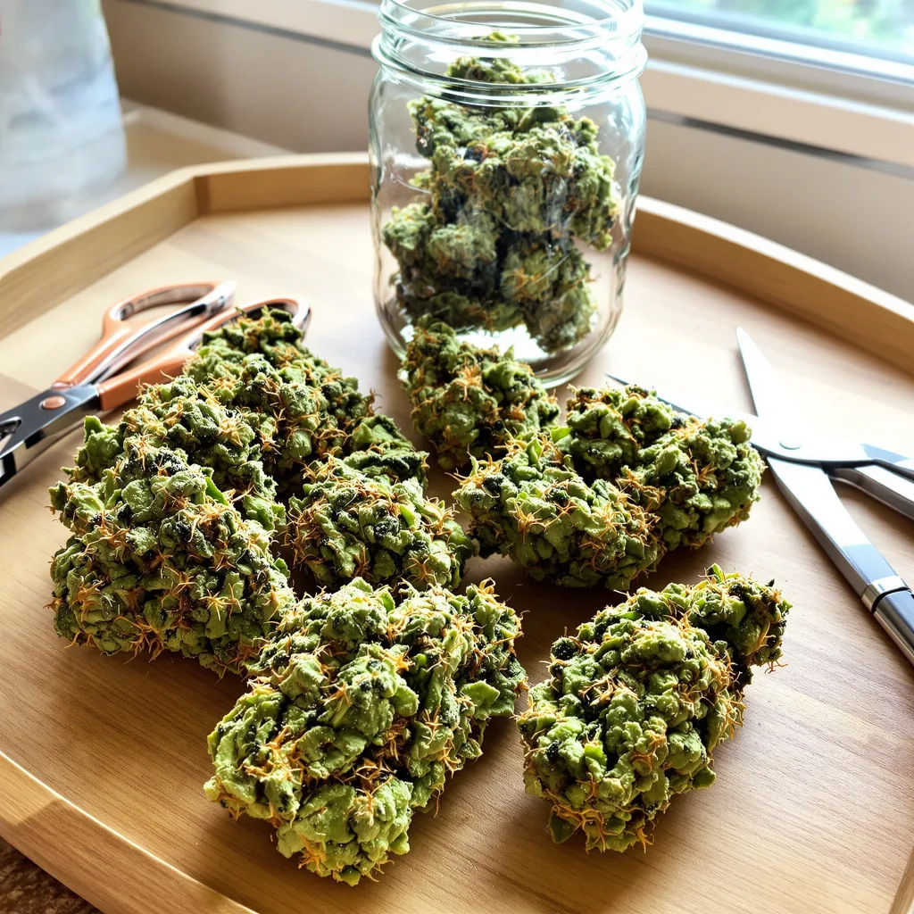 Acapulco Gold 22% indica / 78% sativa flower with visible trichomes