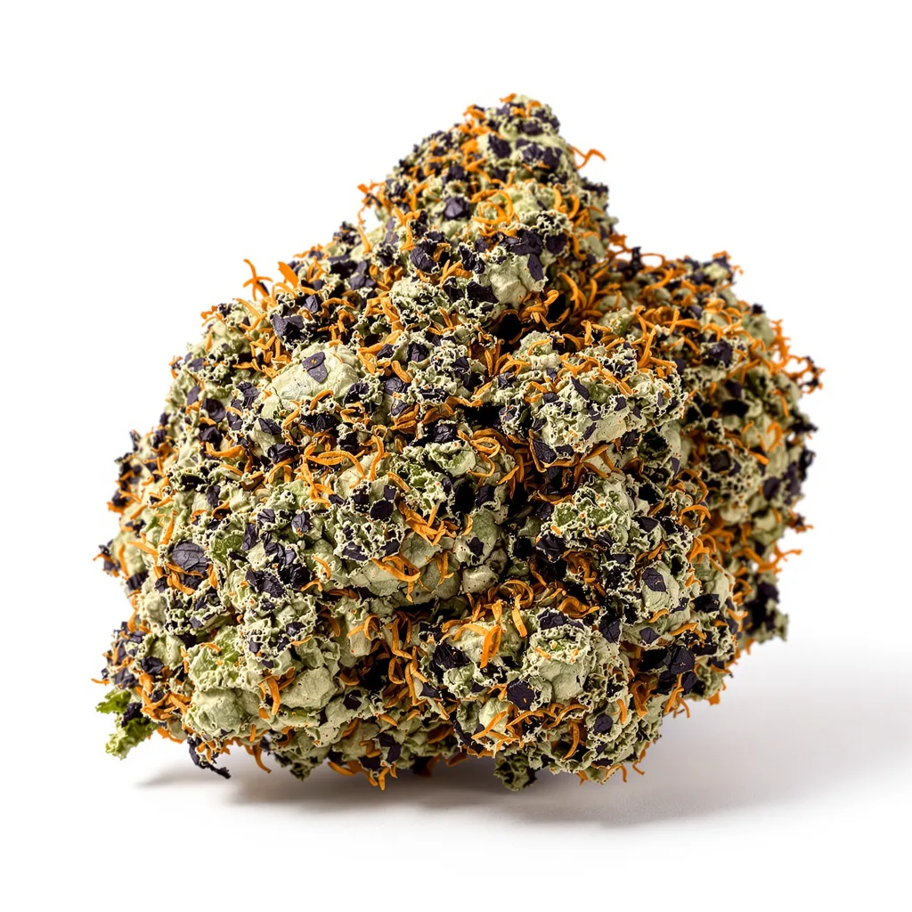 Ace Killer OG 66% indica / 34% sativa flower with visible trichomes