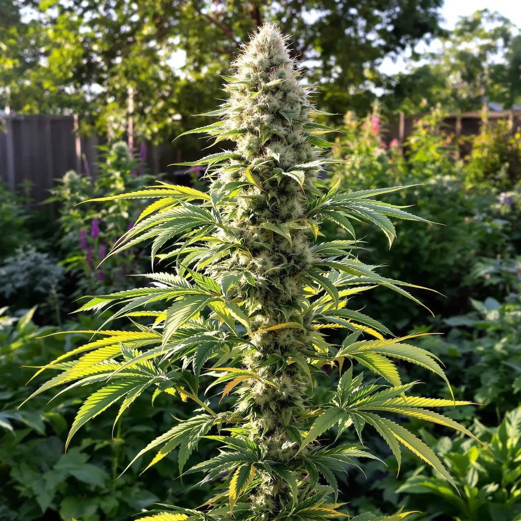 Afghan Big Bud 56% indica / 44% sativa flower with visible trichomes