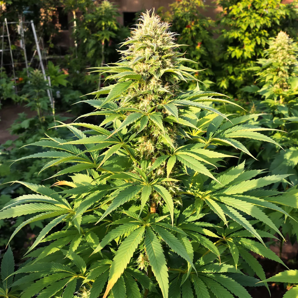 Afghan Hawaiian 68% indica / 32% sativa flower with visible trichomes
