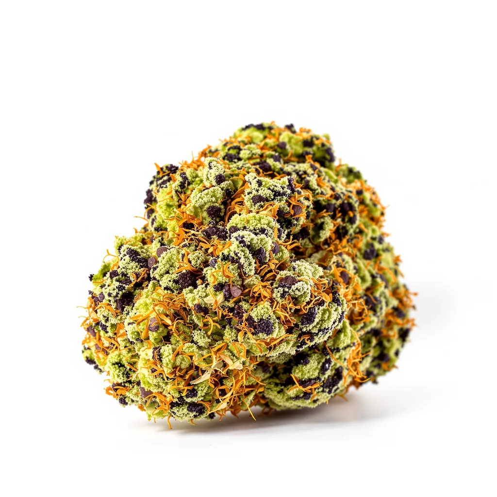 Afghan Kush 67% indica / 33% sativa flower with visible trichomes