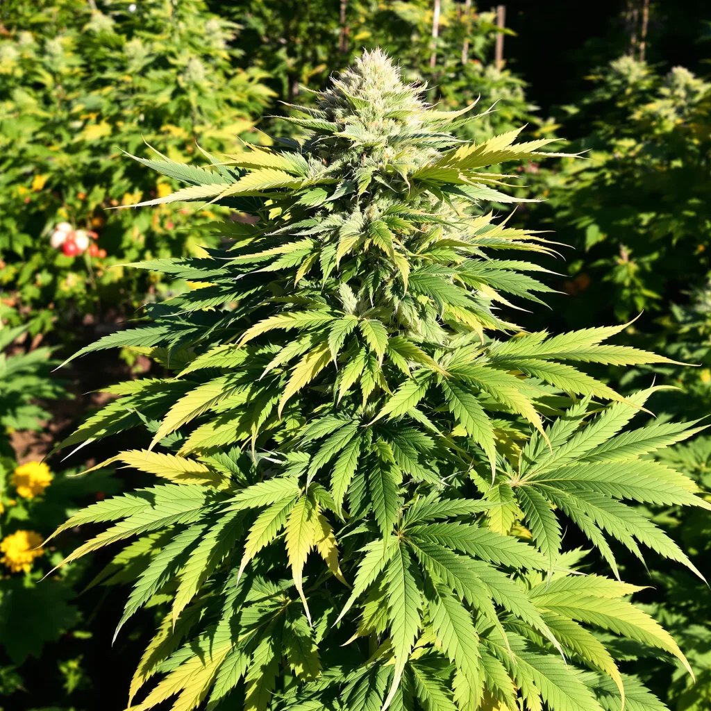 Afghan Skunk 69% indica / 31% sativa flower with visible trichomes
