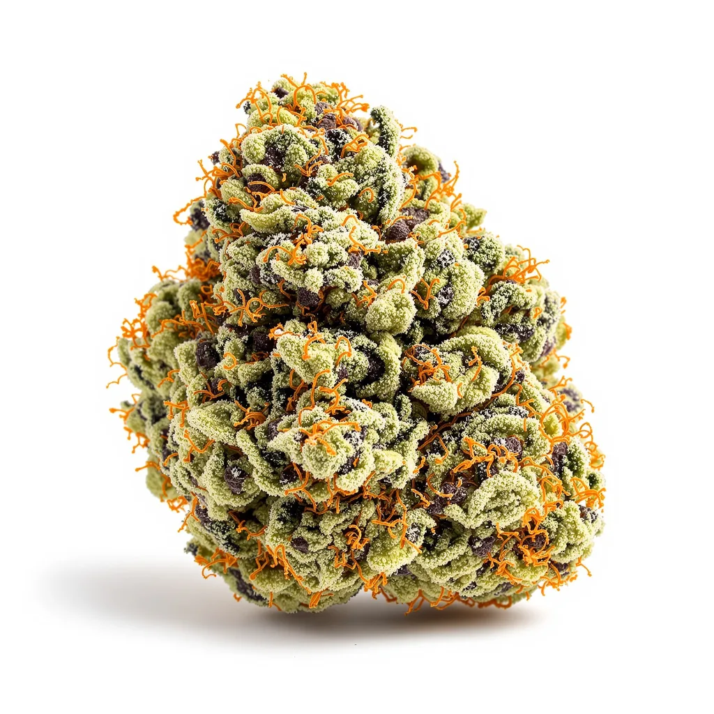 AK-48 51% indica / 49% sativa flower with visible trichomes