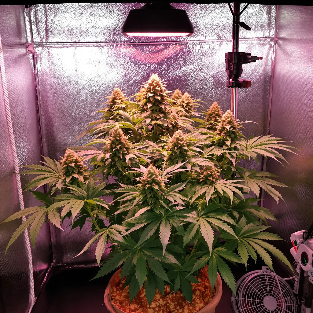 Alpine Star cannabis plant in flowering stage — Short feminised