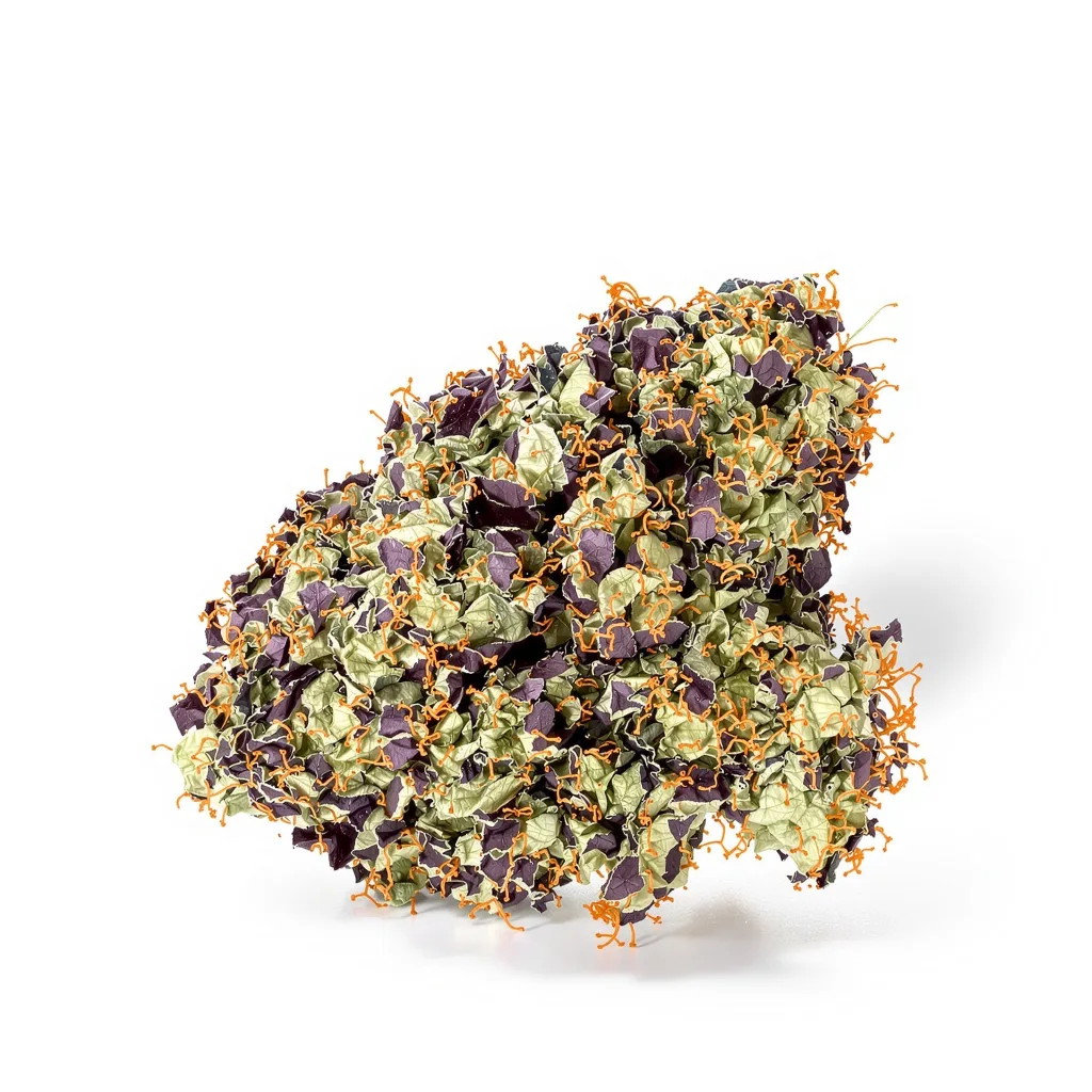 Ancient OG 77% indica / 23% sativa flower with visible trichomes