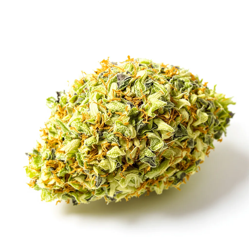 Apollo 13 5% indica / 95% sativa flower with visible trichomes