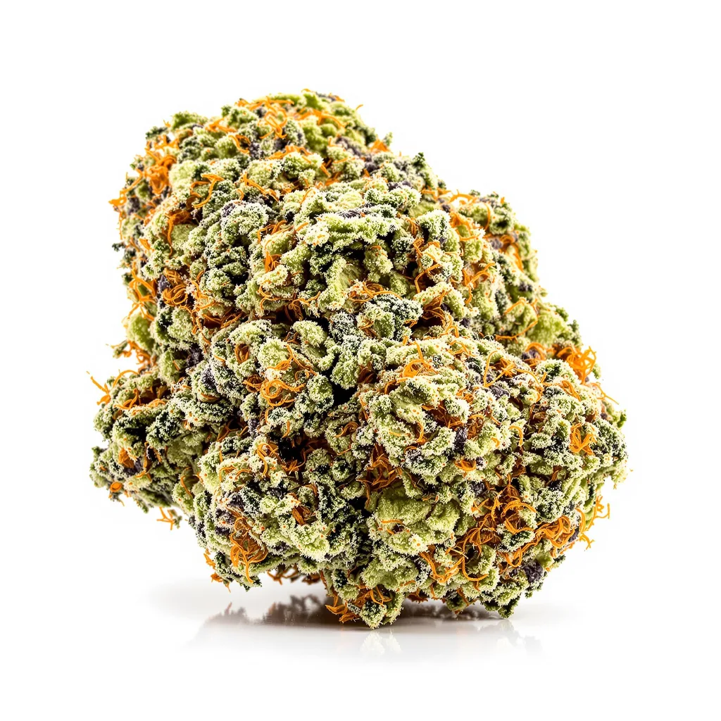Apple Crisp 53% indica / 47% sativa flower with visible trichomes