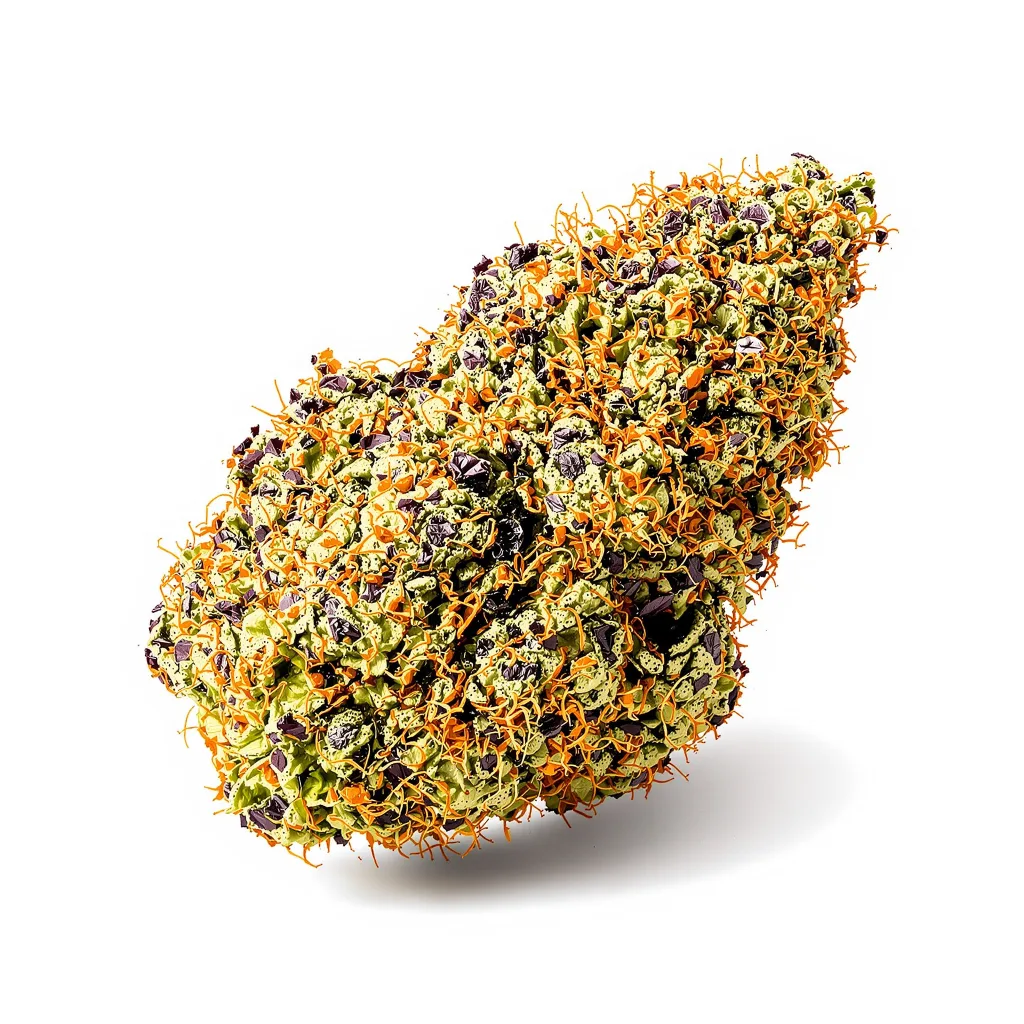 Avalon 79% indica / 21% sativa flower with visible trichomes