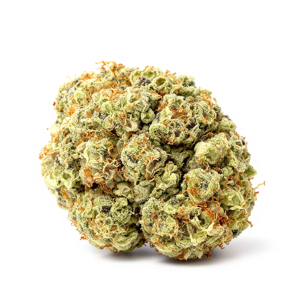 Avidekel CBD 80% indica / 20% sativa flower with visible trichomes