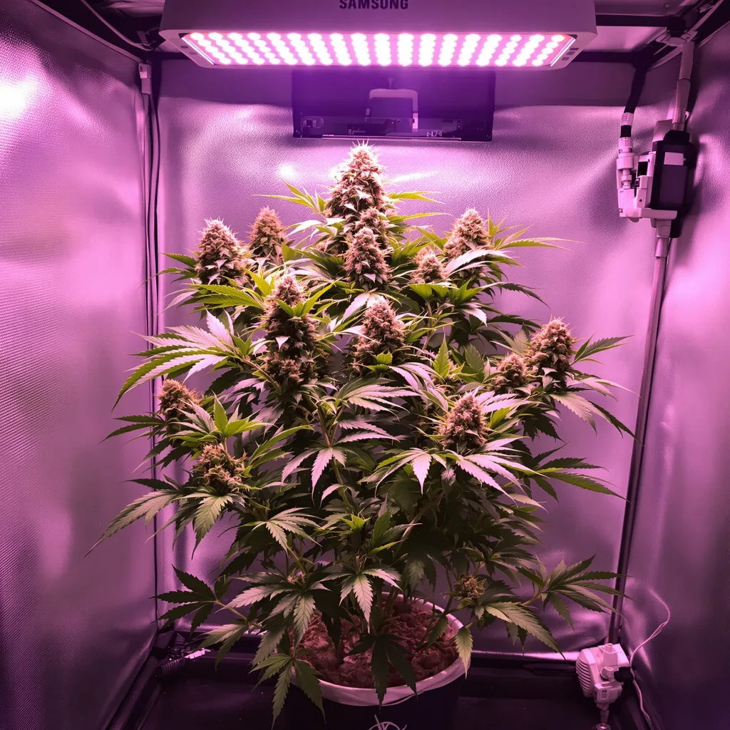 Banana Cream OG cannabis plant in flowering stage — Small (0-120 cm) feminised