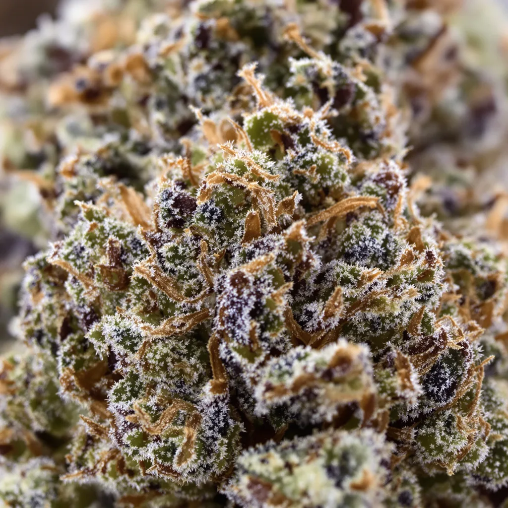 Banana Diesel cannabis bud close-up showing dense purple-tinged calyxes
