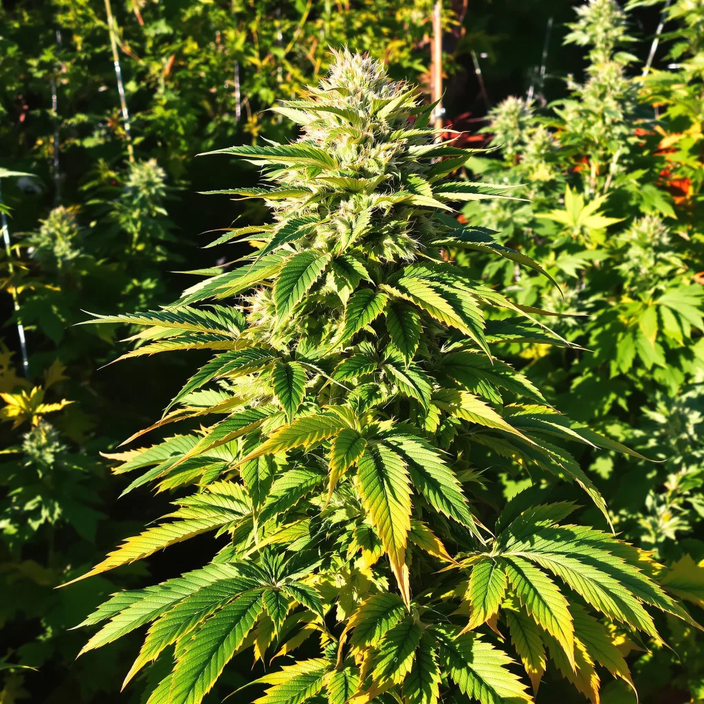 Banana Diesel 70% indica / 30% sativa flower with visible trichomes