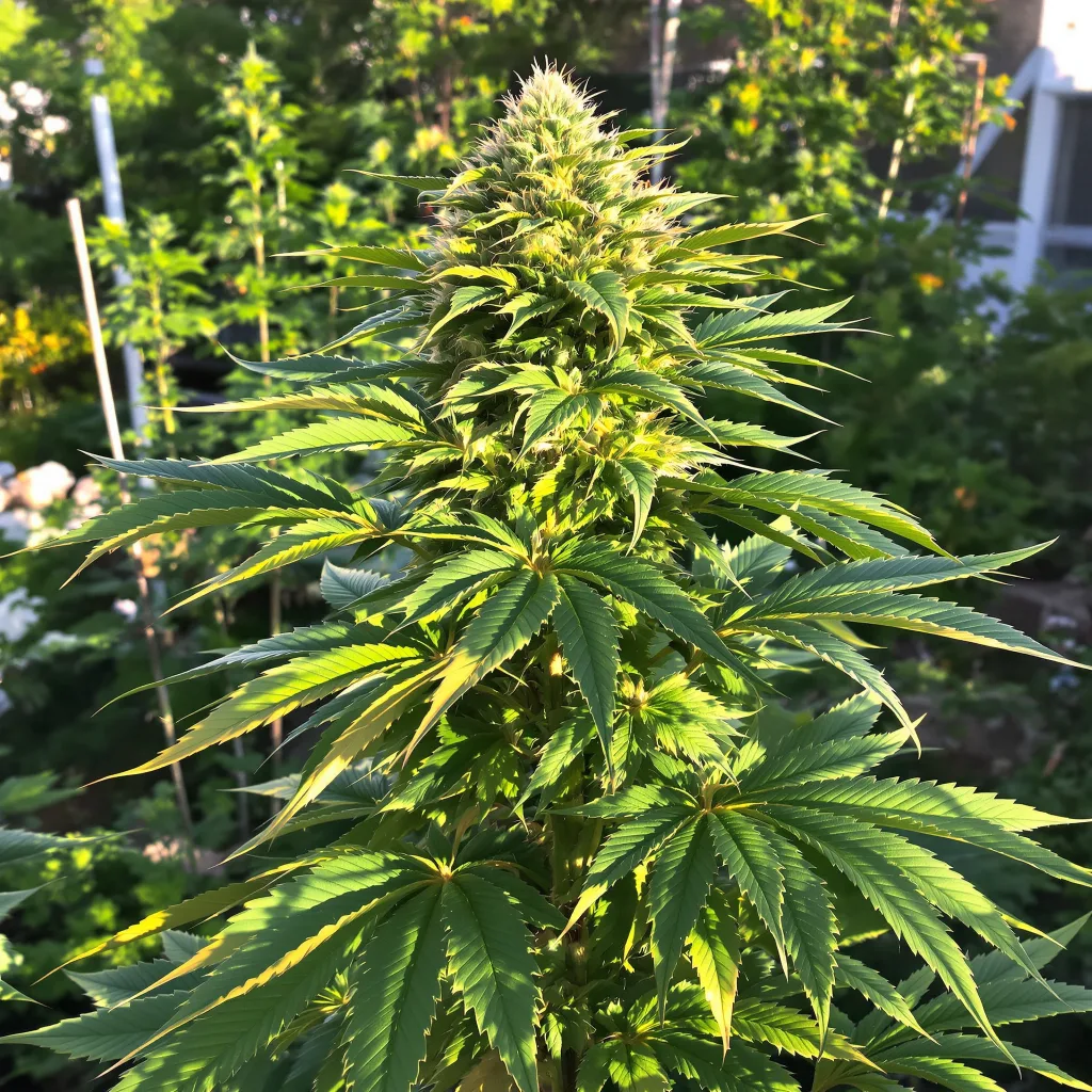 Banana Kush 76% indica / 24% sativa flower with visible trichomes