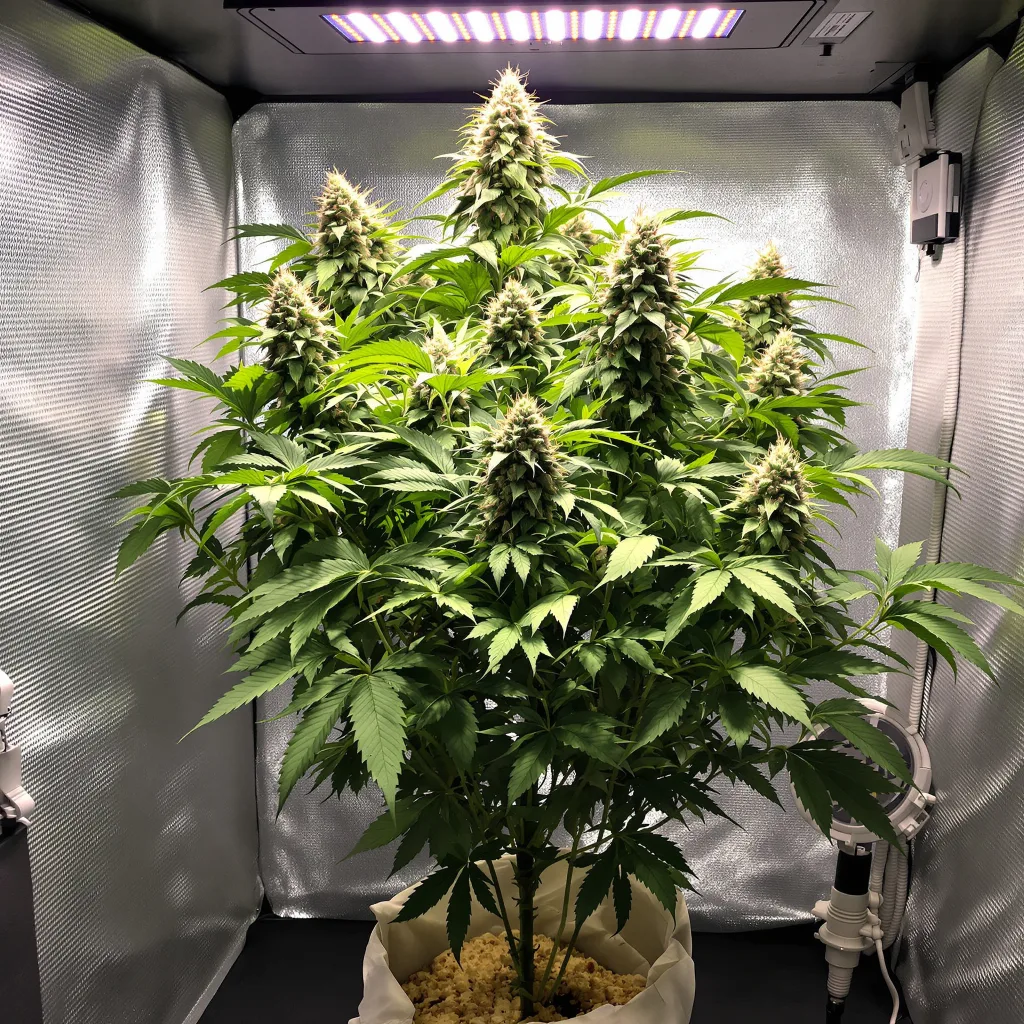 Banana Kush cannabis plant in flowering stage — Short feminised