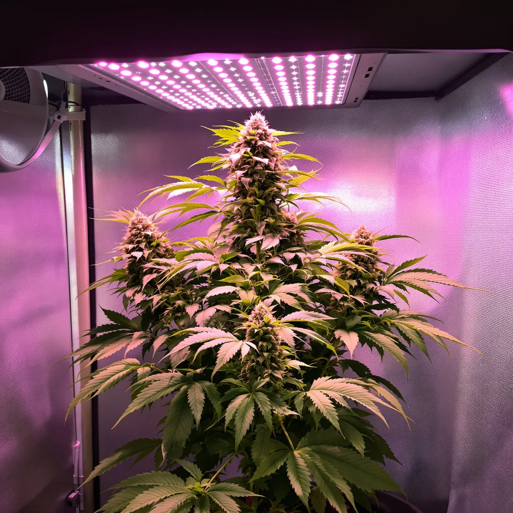 Banana OG cannabis plant in flowering stage — Short feminised