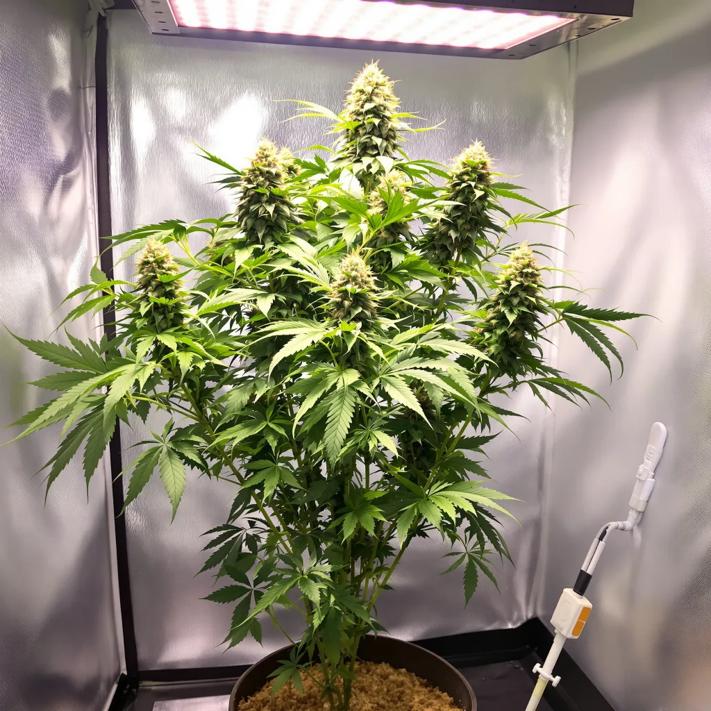 Berry Noir cannabis plant in flowering stage — Short feminised
