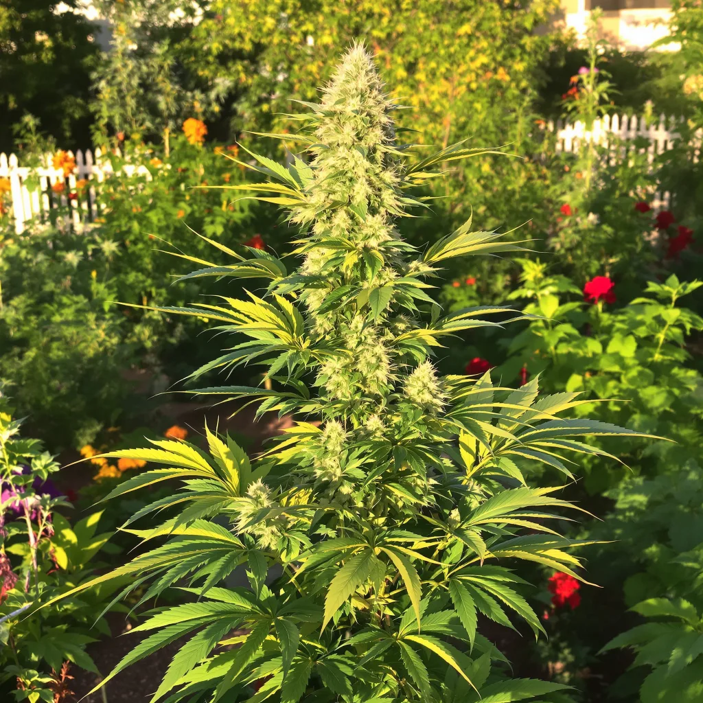 Big Buddha Cheese 60% indica / 40% sativa flower with visible trichomes