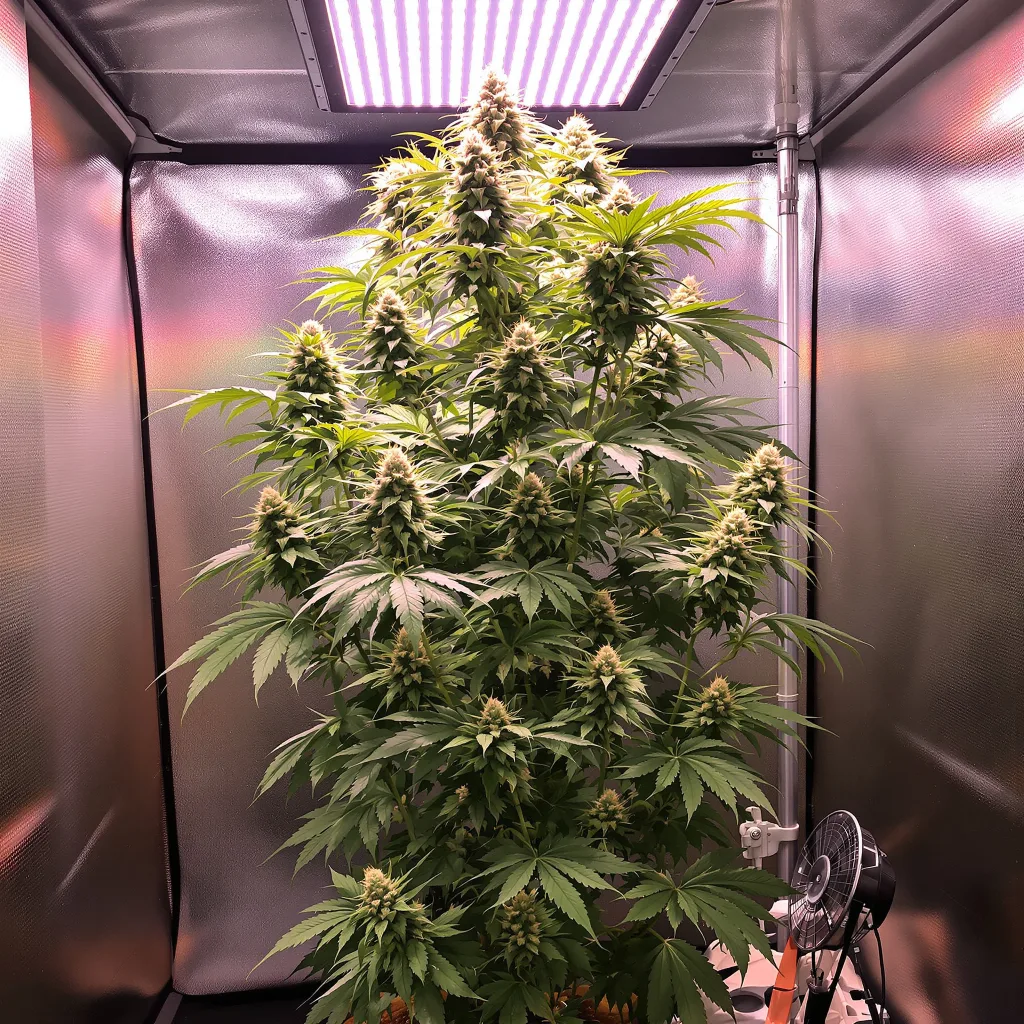Big Sticky cannabis plant in flowering stage — 190–230 cm feminised