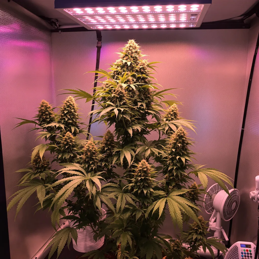 Biker Le Blanc cannabis plant in flowering stage — Medium feminised