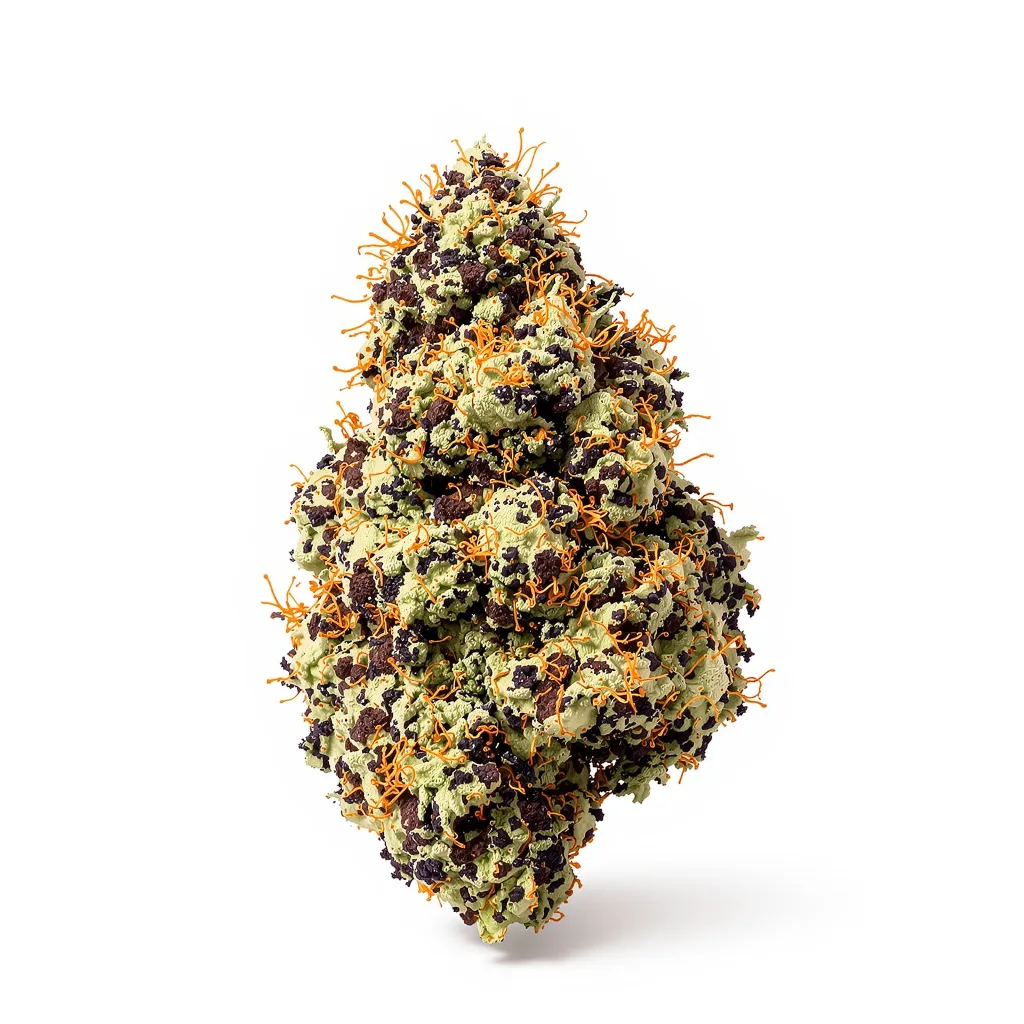 Black Afghan 81% indica / 19% sativa flower with visible trichomes