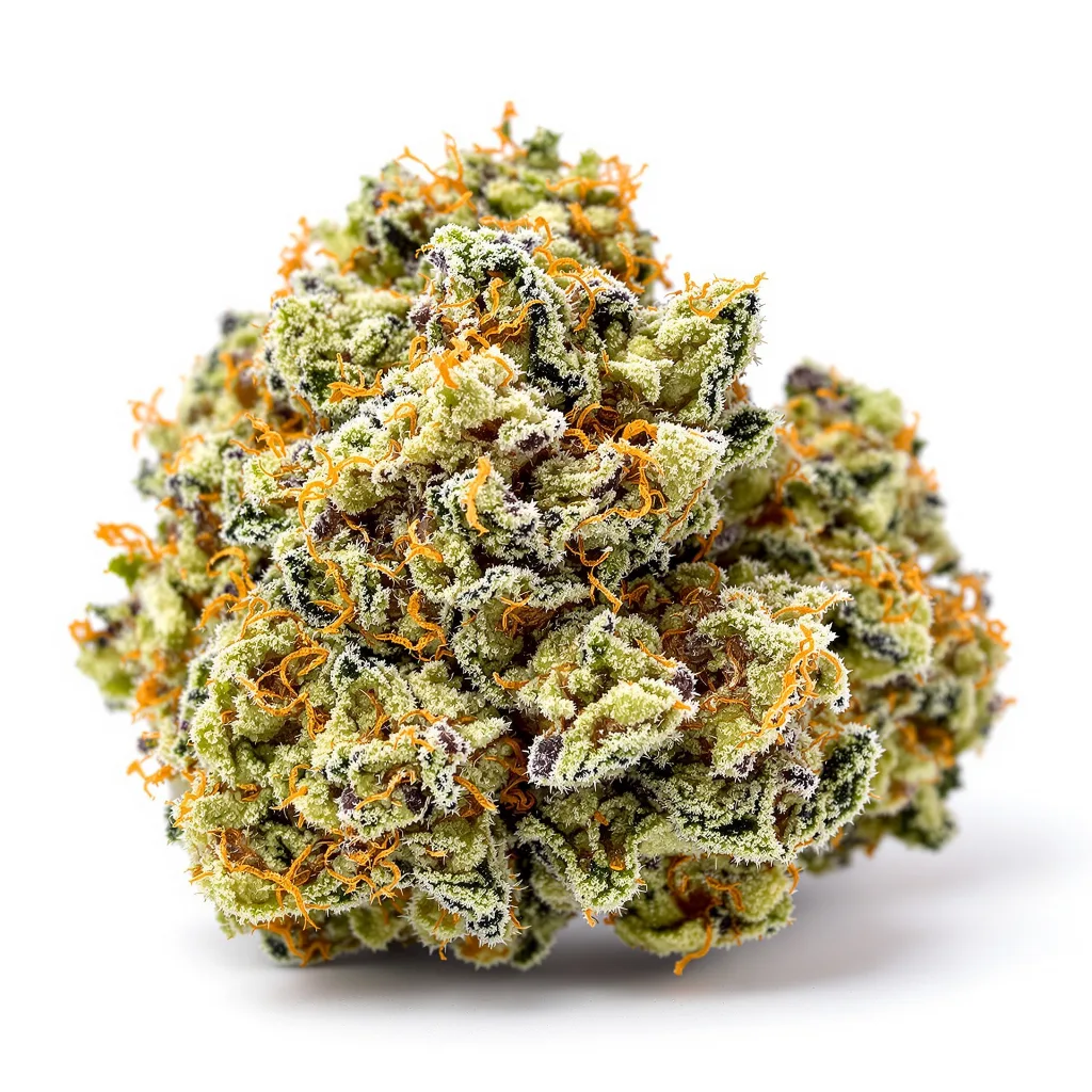 Black Diamond 53% indica / 47% sativa flower with visible trichomes