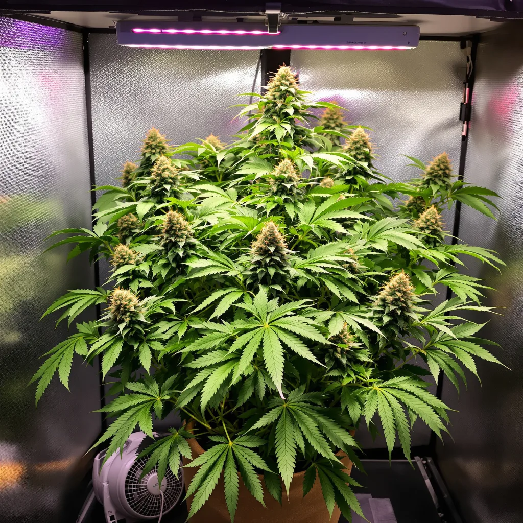 Black Rose cannabis plant in flowering stage — 110–150 cm feminised