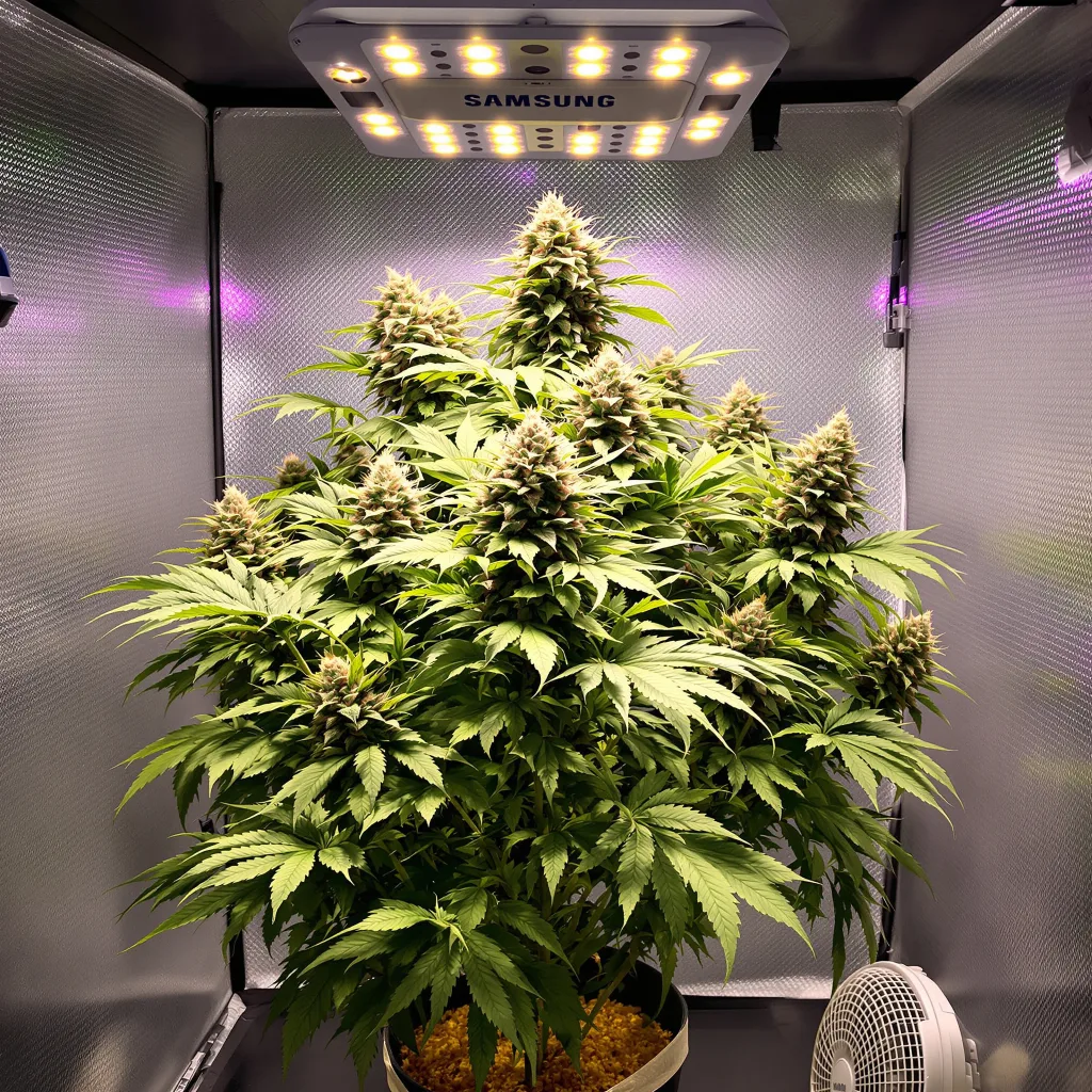 Black Tuna cannabis plant in flowering stage — Short feminised