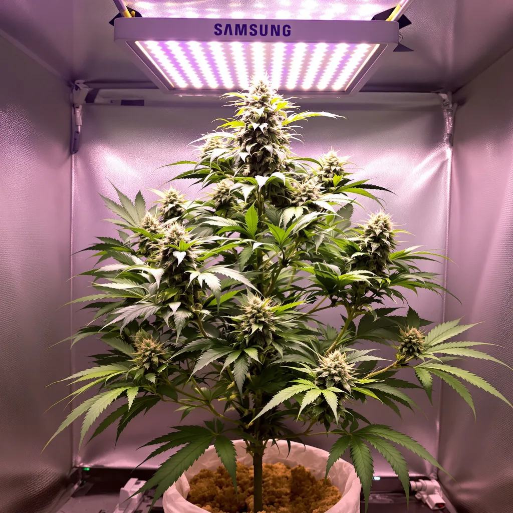 Black Water Purple OG Cheese cannabis plant in flowering stage — 70–110 cm feminised