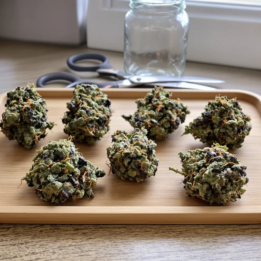 Blackberry Kush 80% indica / 20% sativa flower with visible trichomes