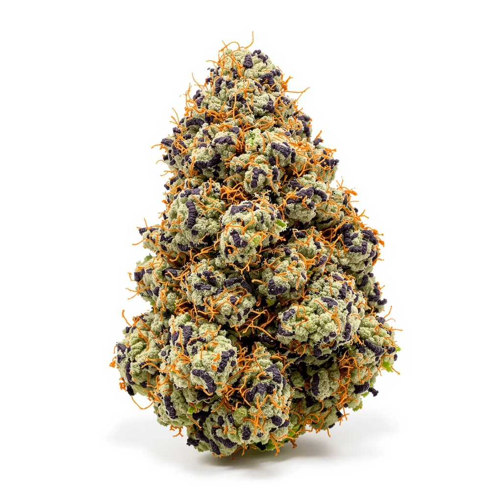 Blackberry Kush 80% indica / 20% sativa flower with visible trichomes