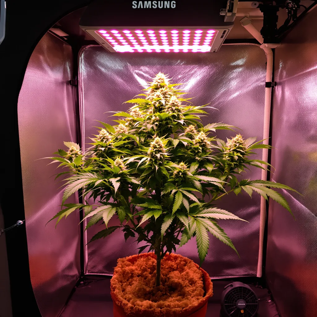 Blue Dynamite cannabis plant in flowering stage — 70–110 cm autoflower