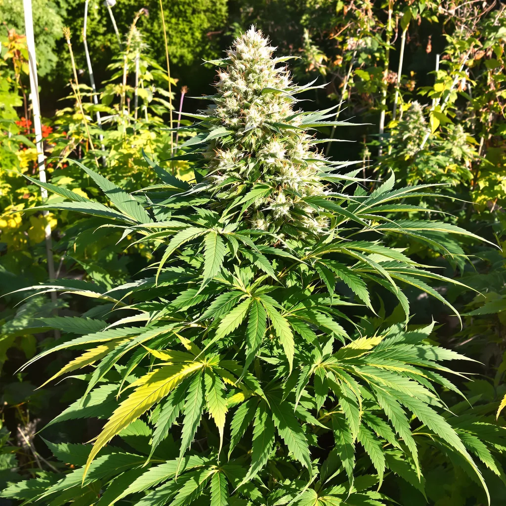 Blue Frost 69% indica / 31% sativa flower with visible trichomes