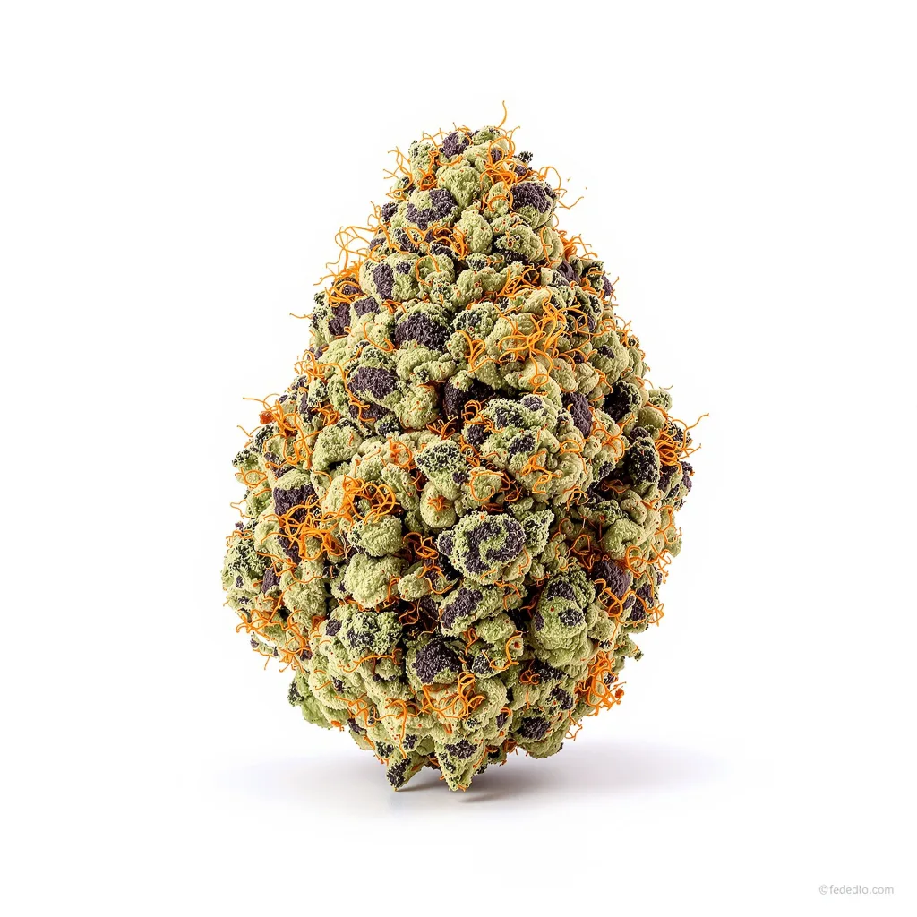 Blue Frost 69% indica / 31% sativa flower with visible trichomes