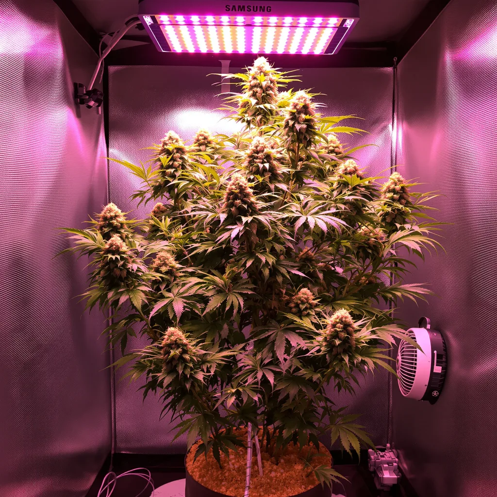 Blue Goo cannabis plant in flowering stage — Small (0-120 cm) feminised