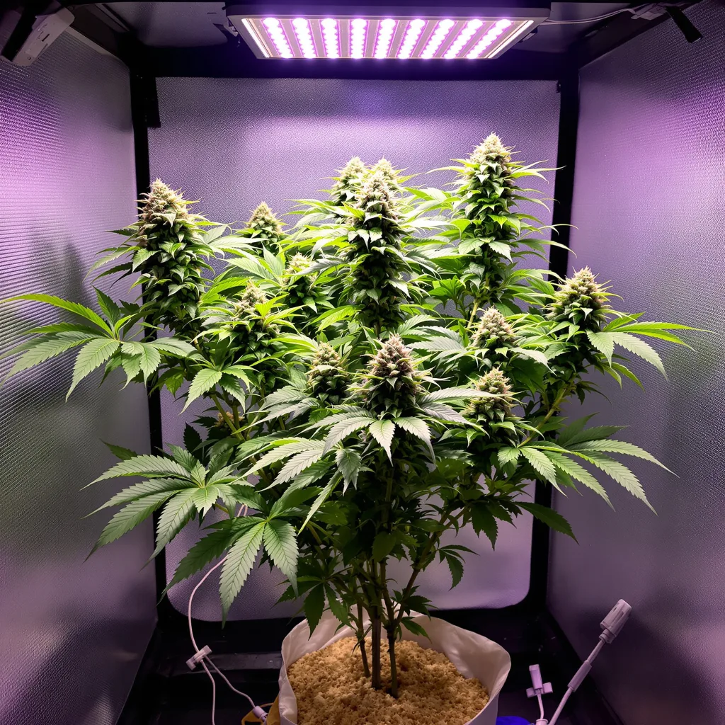Blue Haze cannabis plant in flowering stage — Short autoflower