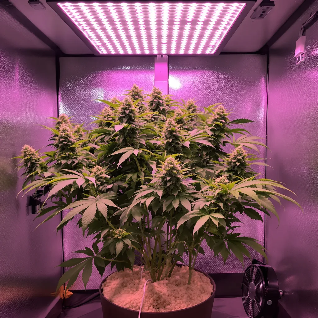 Blue Jack City cannabis plant in flowering stage — 40–130 cm feminised