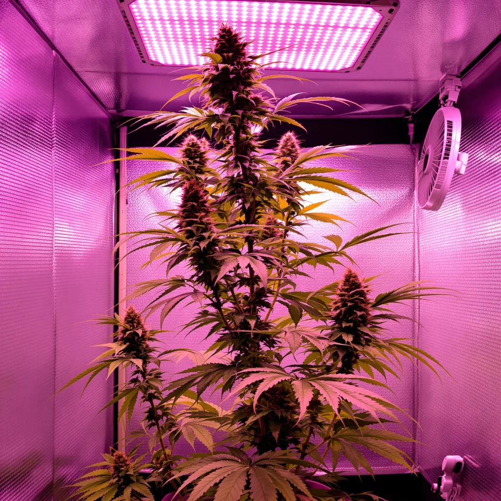Blue Kiss cannabis plant in flowering stage — 90-120 cm. Medium autoflower