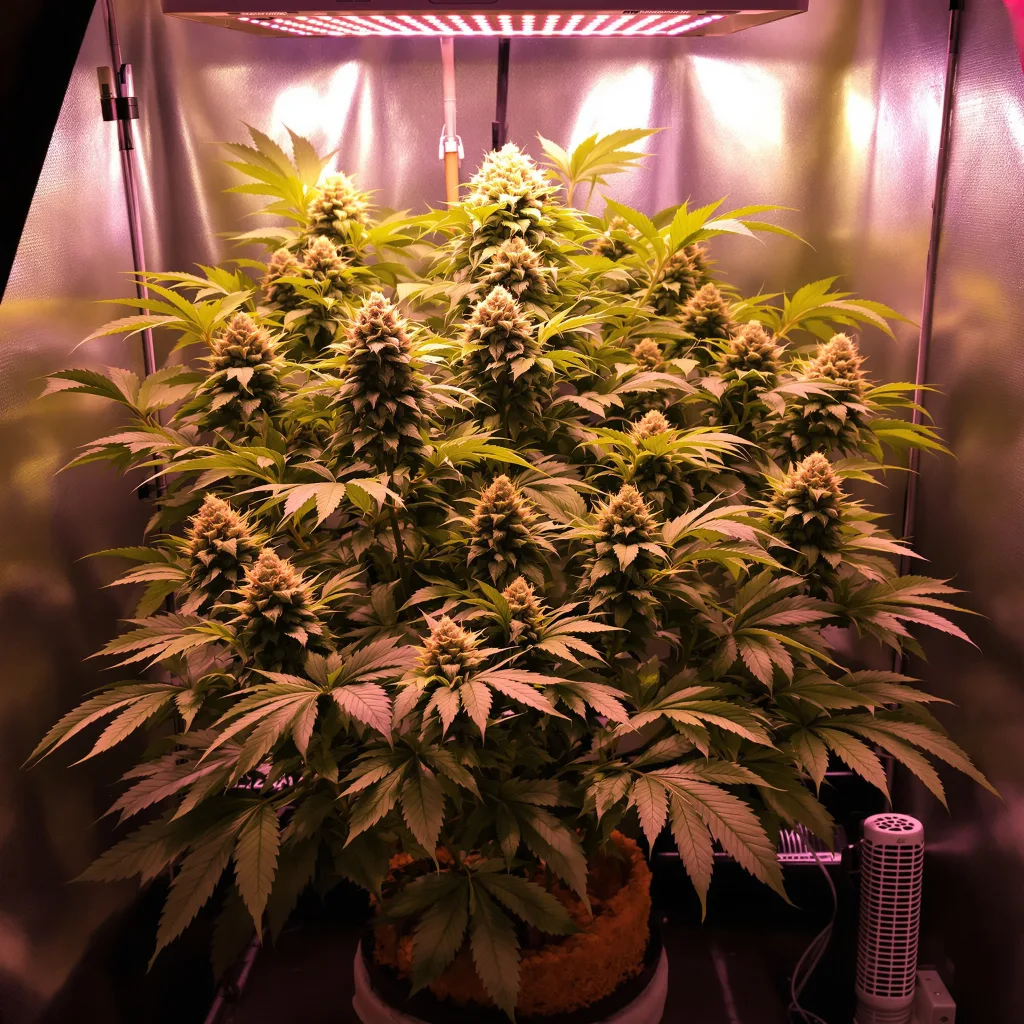 Blue Knight cannabis plant in flowering stage — Short autoflower