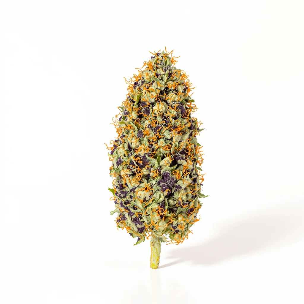 Blue Ox 67% indica / 33% sativa flower with visible trichomes