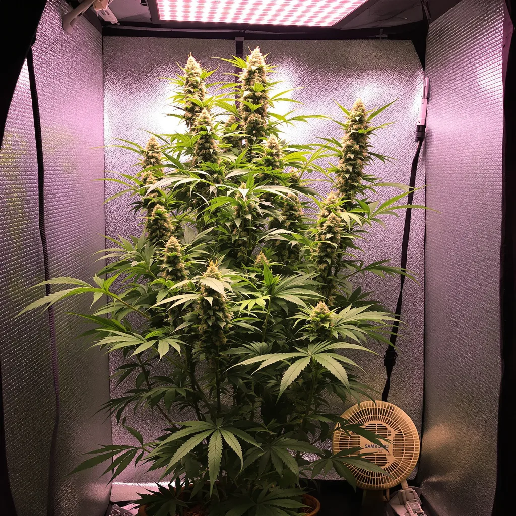 Blue Princess cannabis plant in flowering stage — 170–210 cm feminised