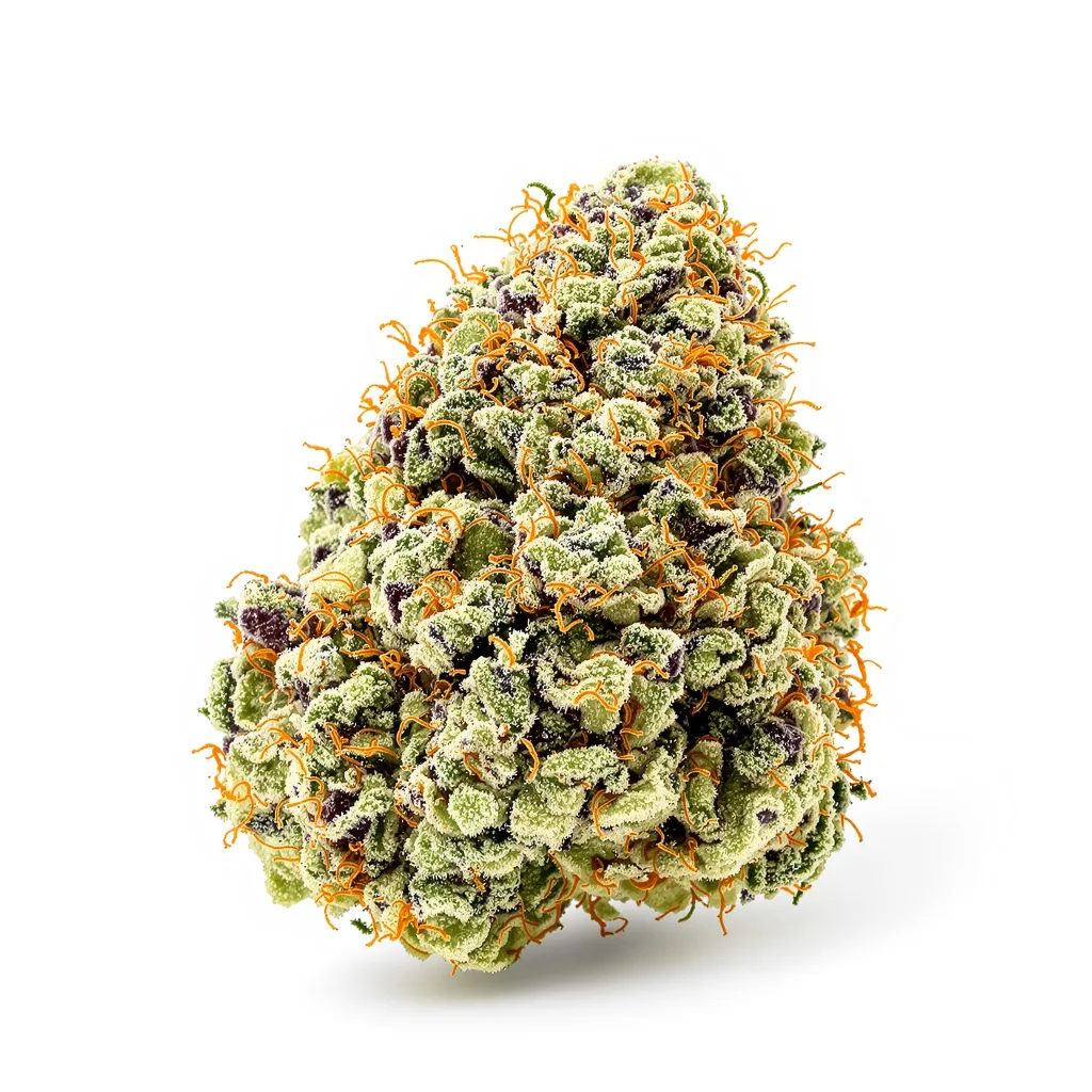 Blueberry Cheesecake 40% indica / 60% sativa flower with visible trichomes