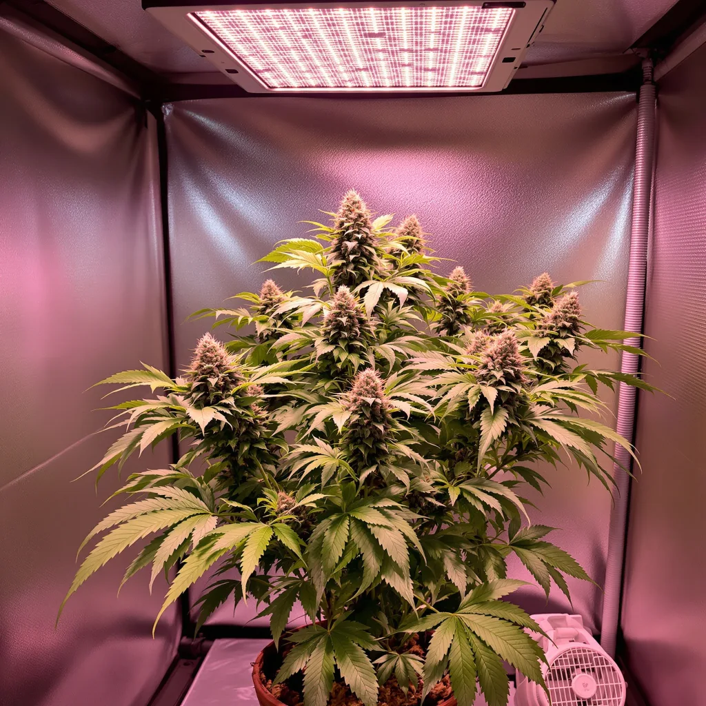 Blueberry Gusto cannabis plant in flowering stage — 70–110 cm autoflower