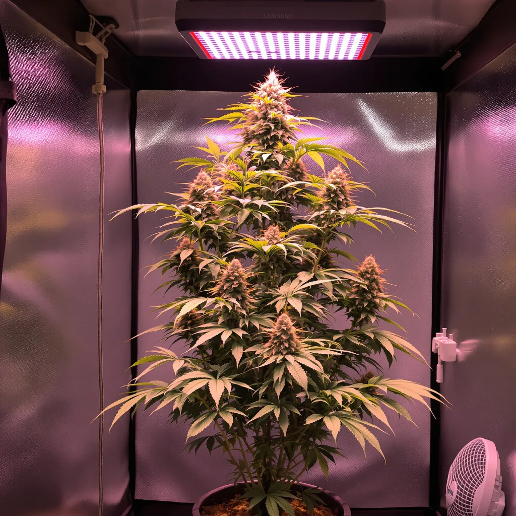 Bruce Almighty cannabis plant in flowering stage — 170–210 cm feminised