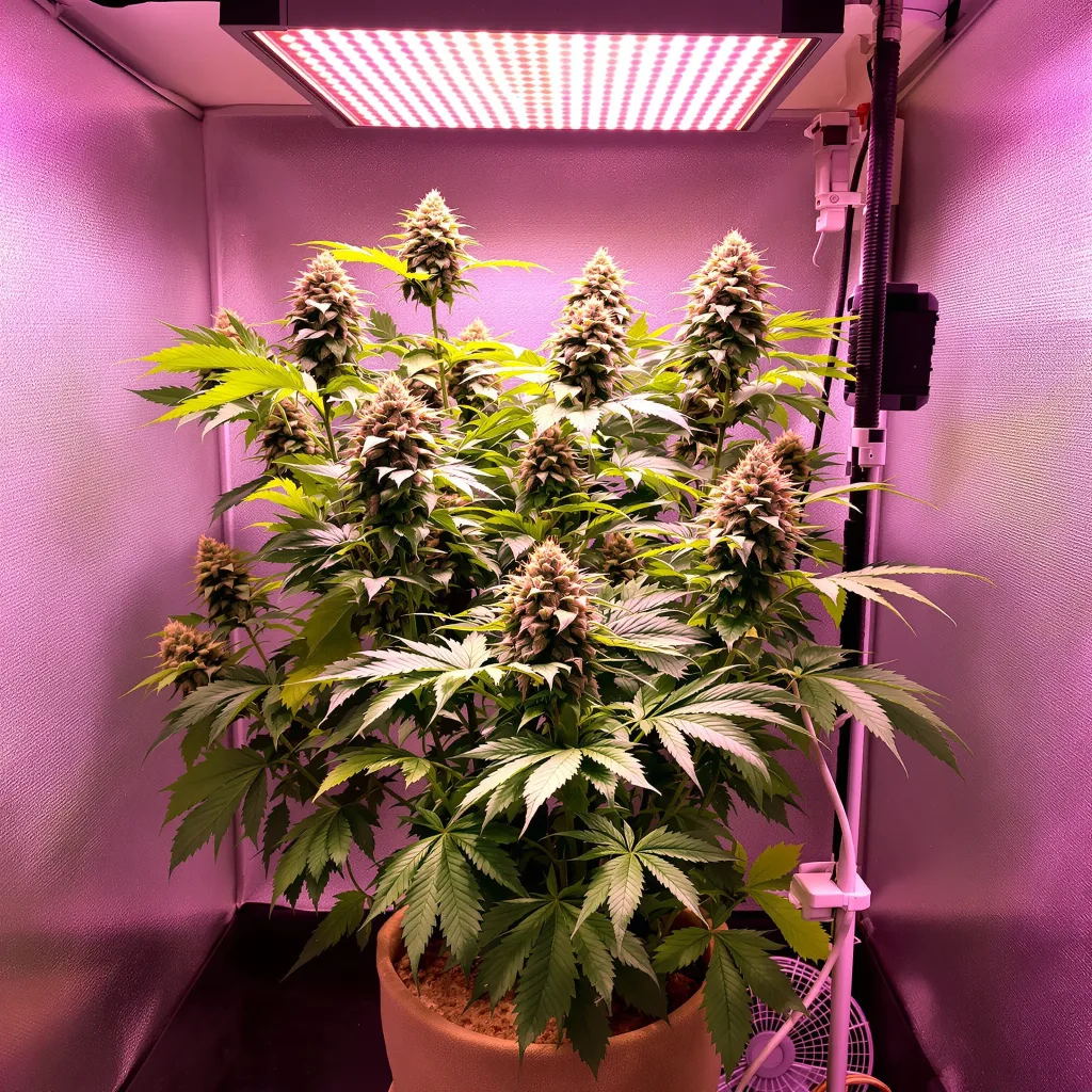 Bubba Gift cannabis plant in flowering stage — 70–110 cm feminised