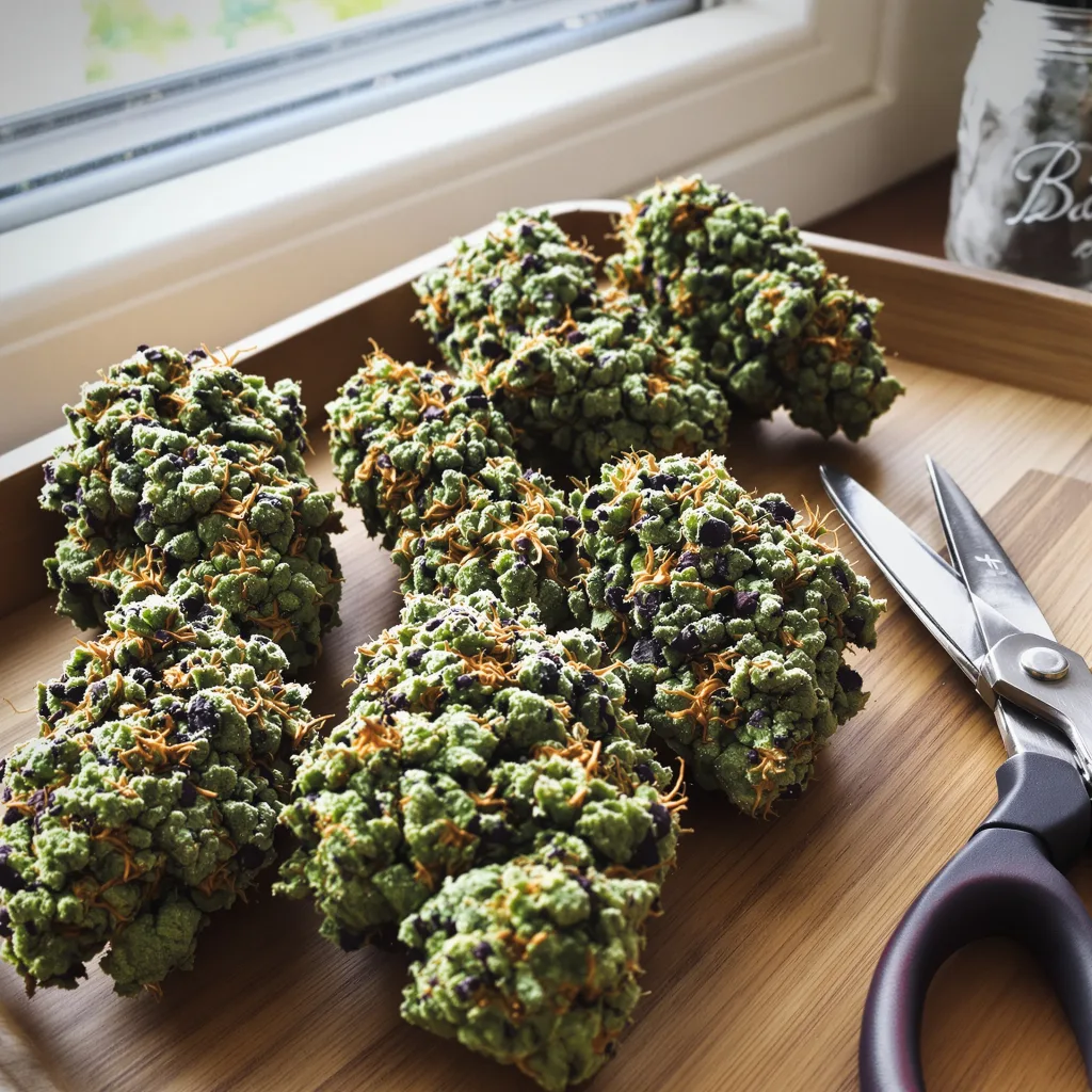 Bubba Tom Hayes 38% indica / 62% sativa flower with visible trichomes