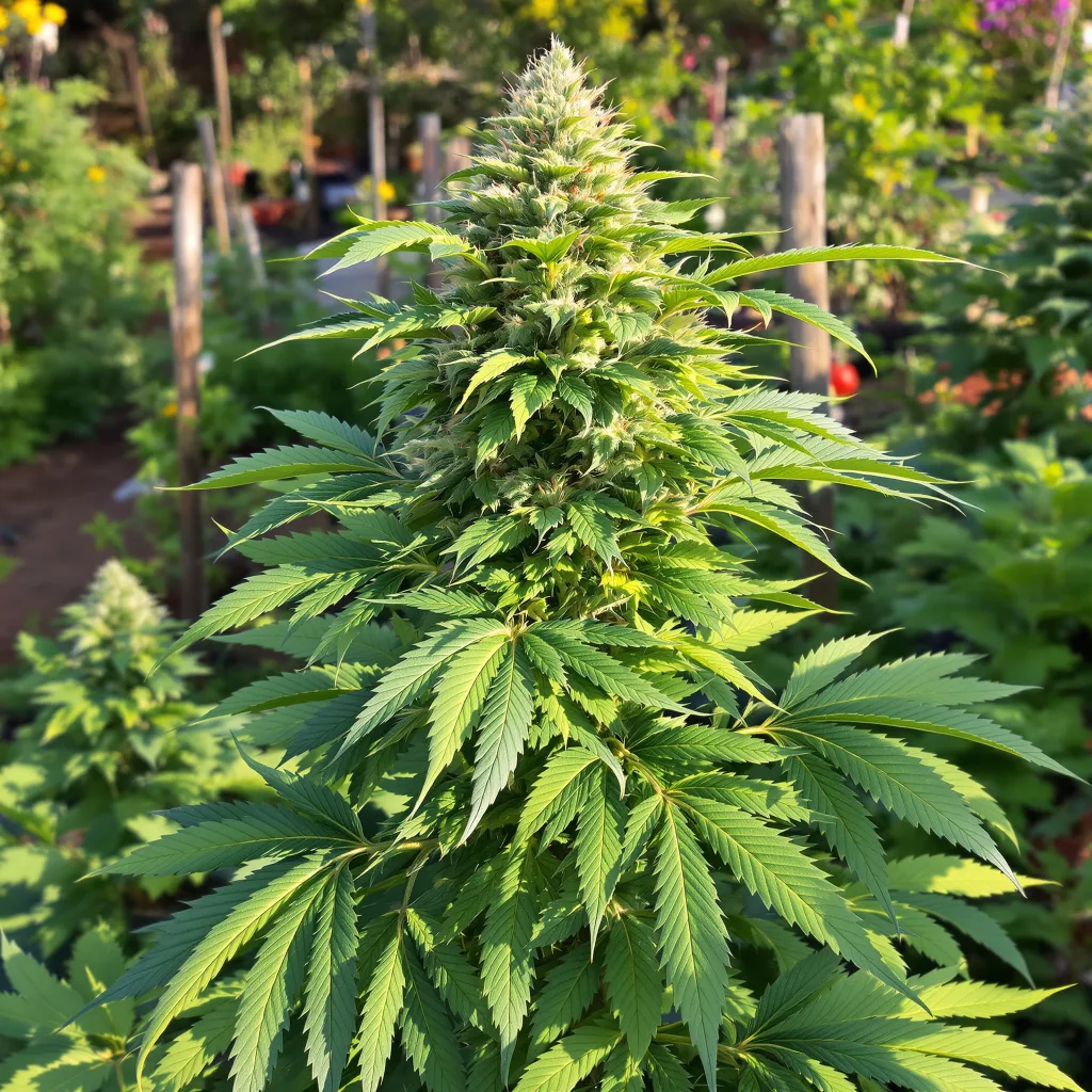 Buddha's Sister 80% indica / 20% sativa flower with visible trichomes