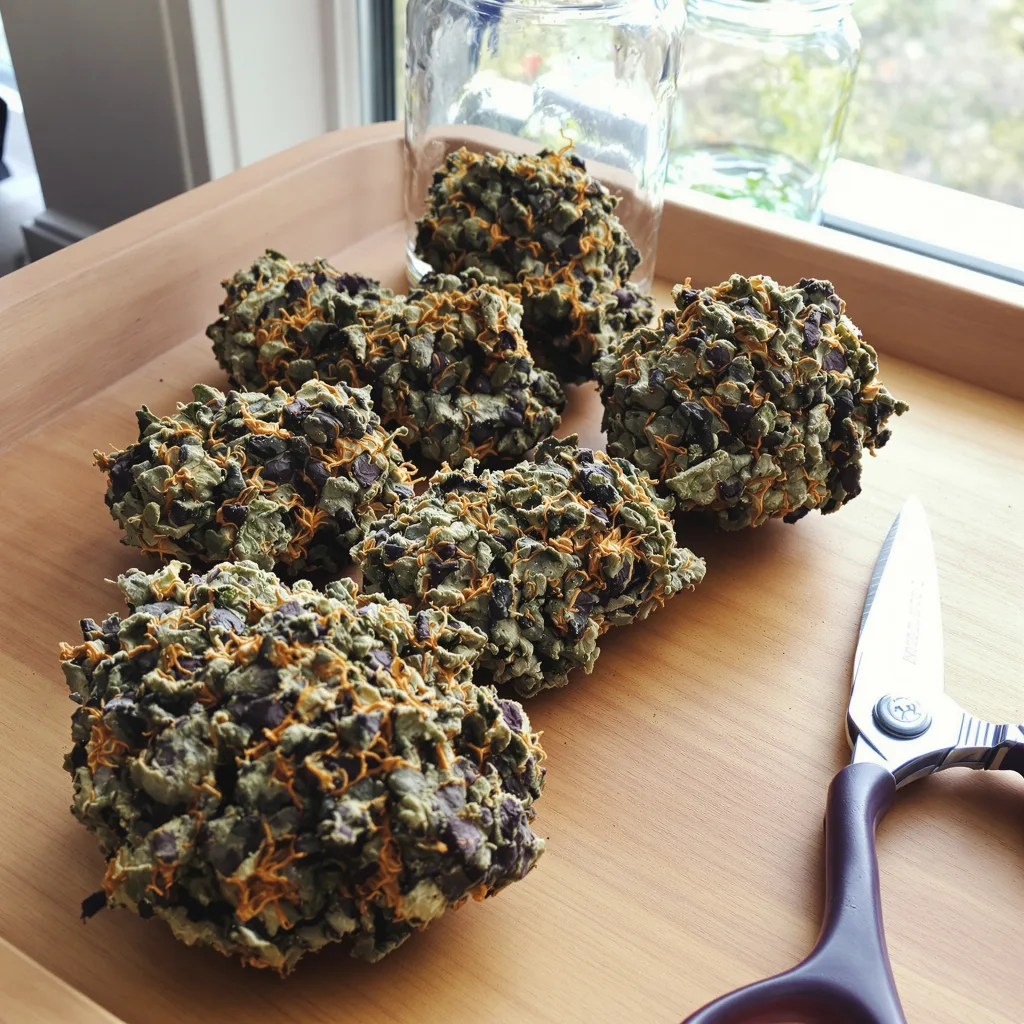Buddha Tahoe 67% indica / 33% sativa flower with visible trichomes